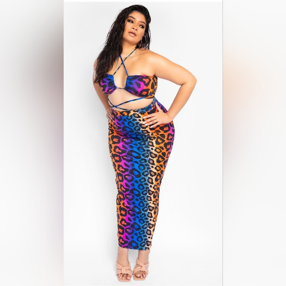 SZ 1X REBDOLLS "BEST OF BOTH WORLDS " WRAP TOP AND MAXI SKIRT NWT